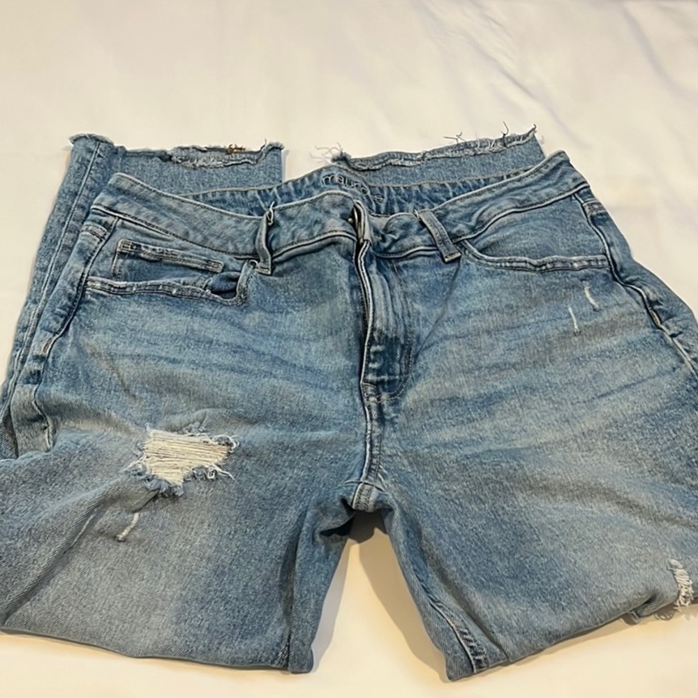 Maurices Blue Boyfriend Jeans Distressed Casual
